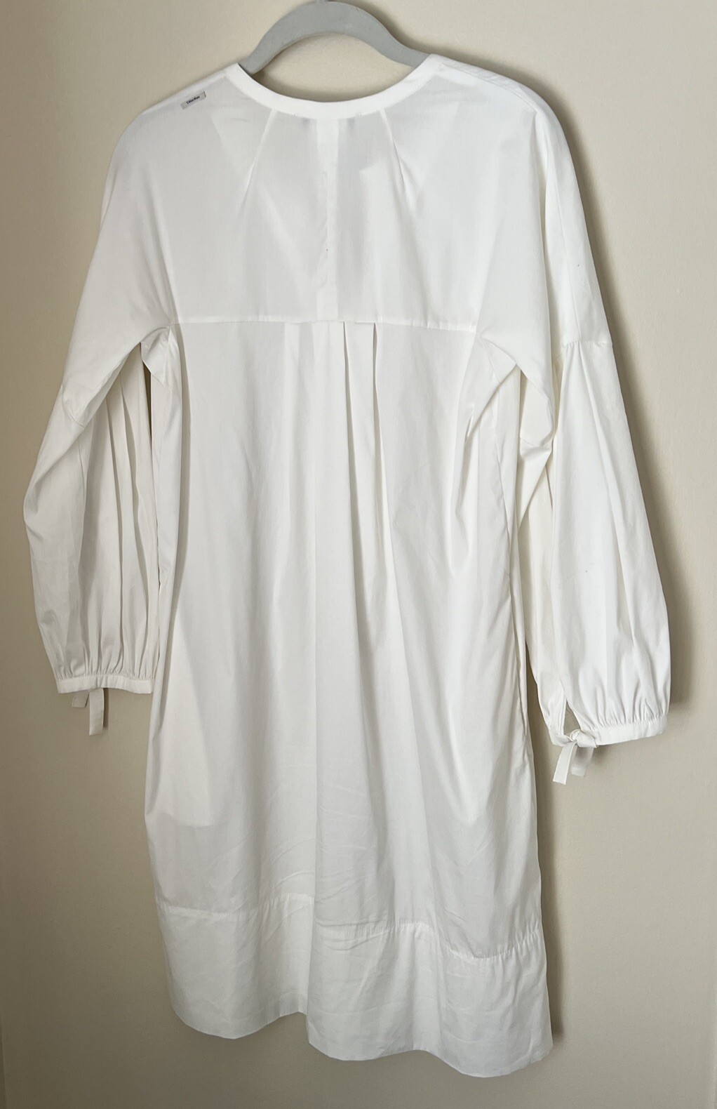 MAX MARA White Cotton Blend Poplin Shift Shirt Dress Pockets Size US 4