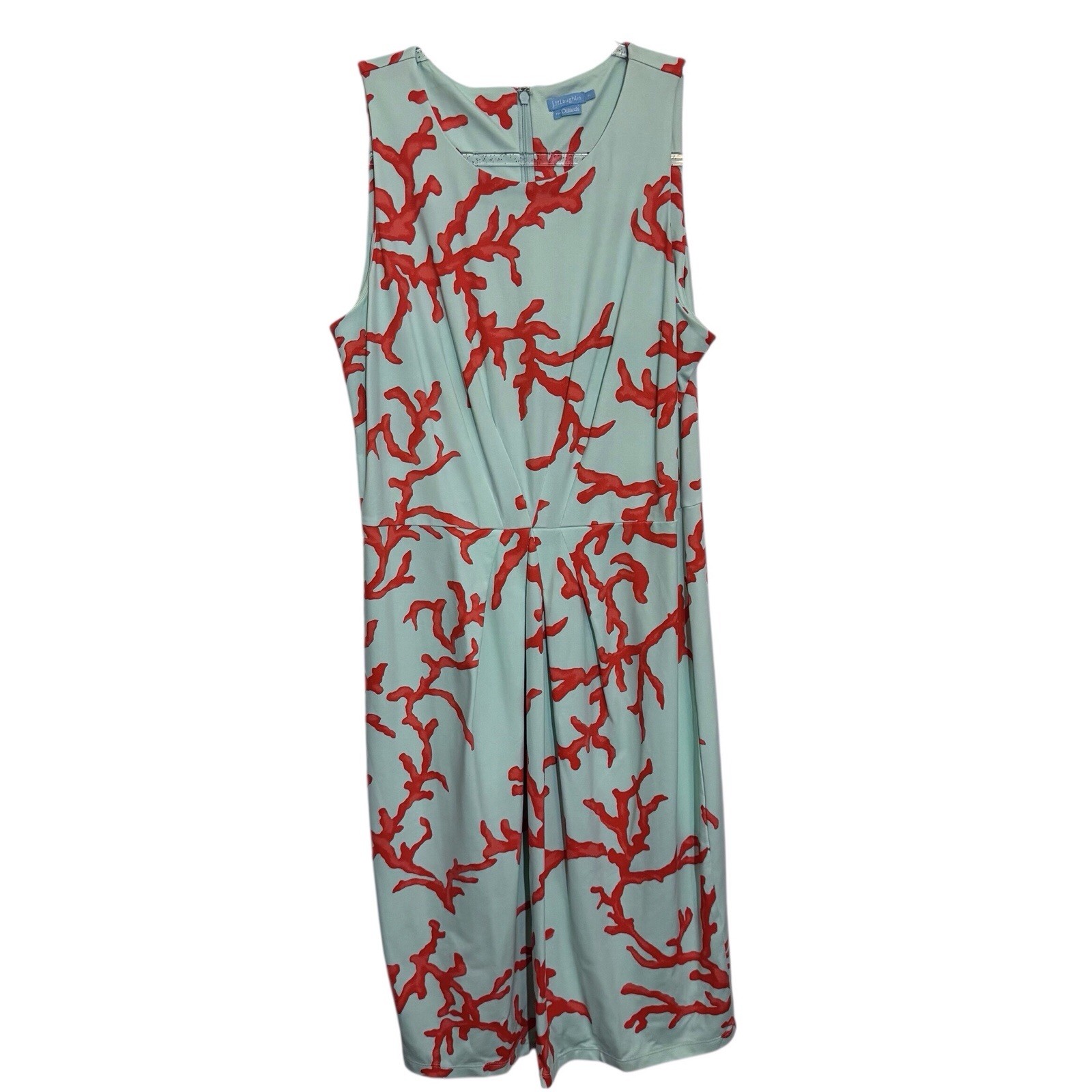 J. McLaughlin Size Medium Catalina Sophia Sheath Dress Aqua Coral Reef Vacation