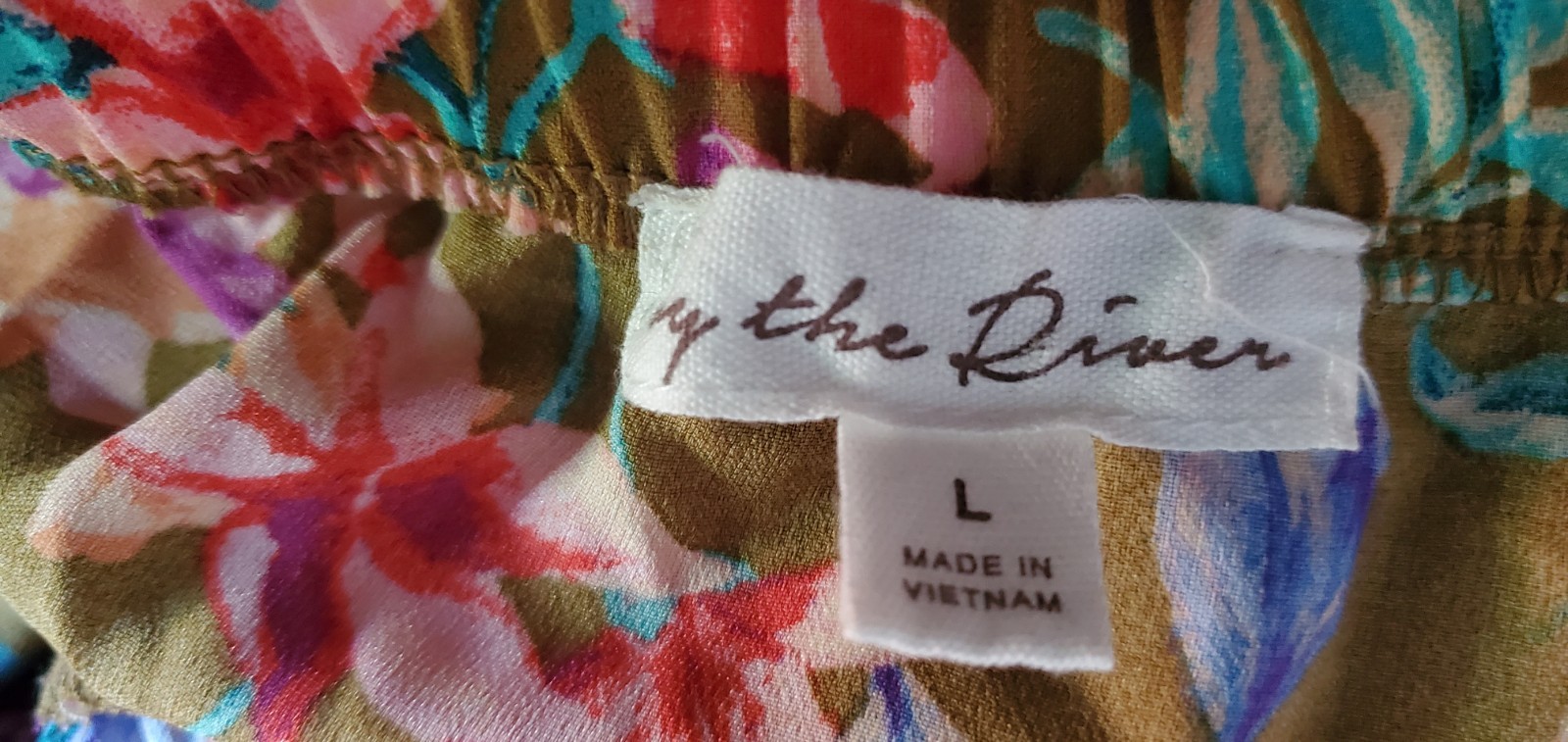 By The River Halter Tiered Ruffled Floral Maxi Dress Size L Summer To Fall EUC
