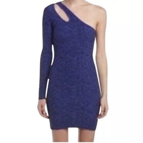 Bcbgeneration Womens One Shoulder Bodycon Mini Dress Blue S NWT