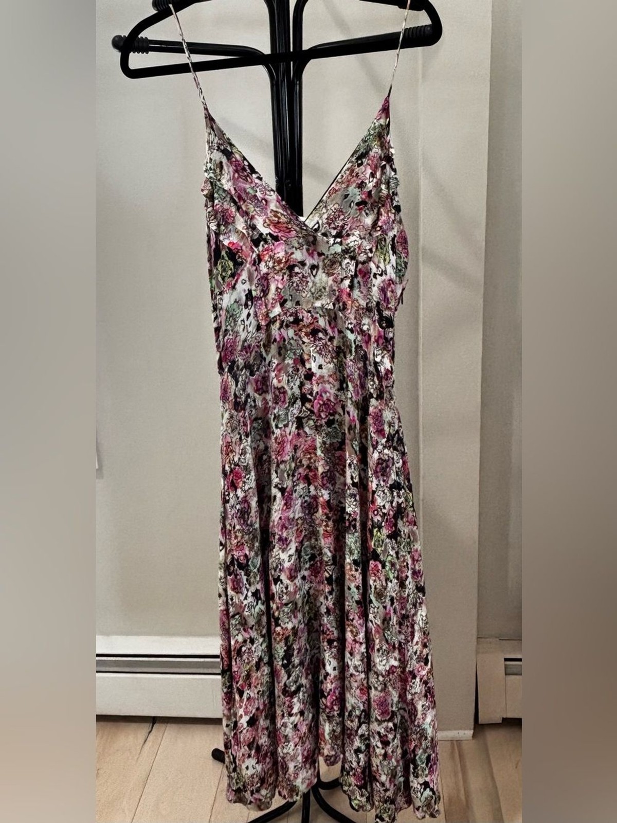 IRO Paris Severn Floral V-Neck Slip Midi Dress Size 42