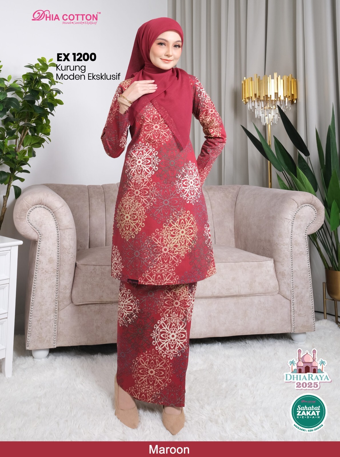Baju Kurung Moden cotton S Labuh Longgar Kain Lipat ala Batik inc. shipping fee