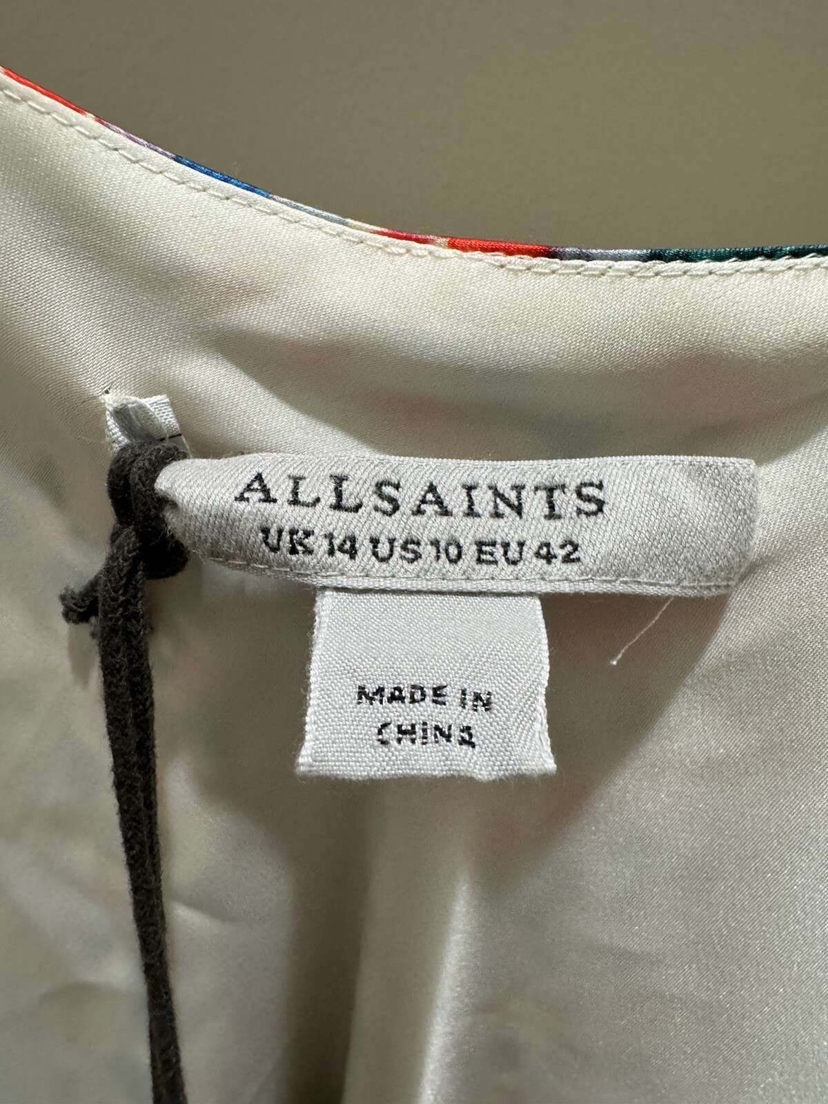Allsaints Alexia Luisa Midi Slip Dress Multicolor Size 10 Silk Blend