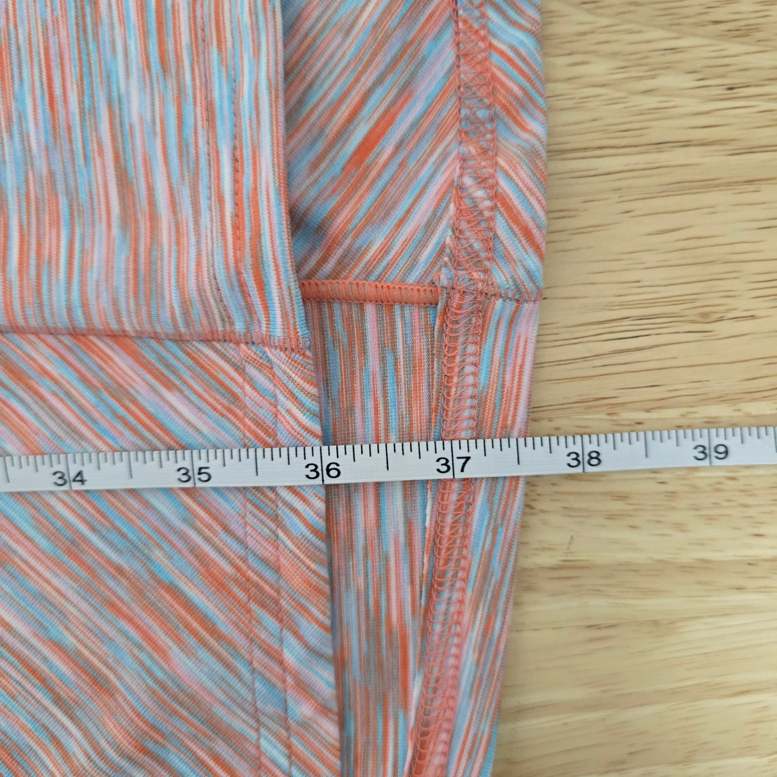 Title Nine Marled Orange Blue Cap Sleeve Fit Flare Dress Womens Size XS