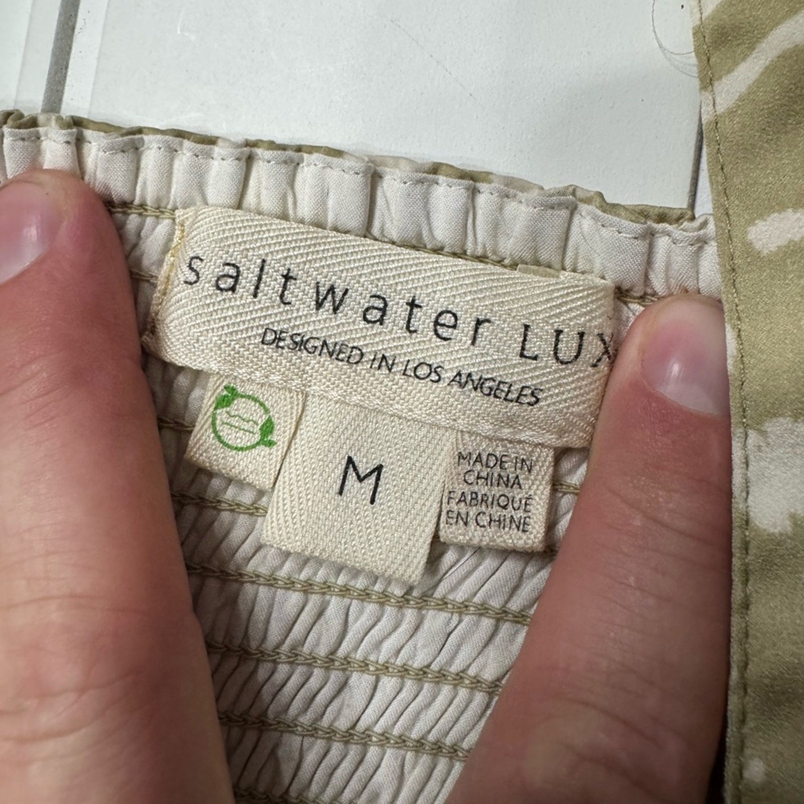 Saltwater Luxe Beige Patterned Maxi Wrap Dress Size Medium M