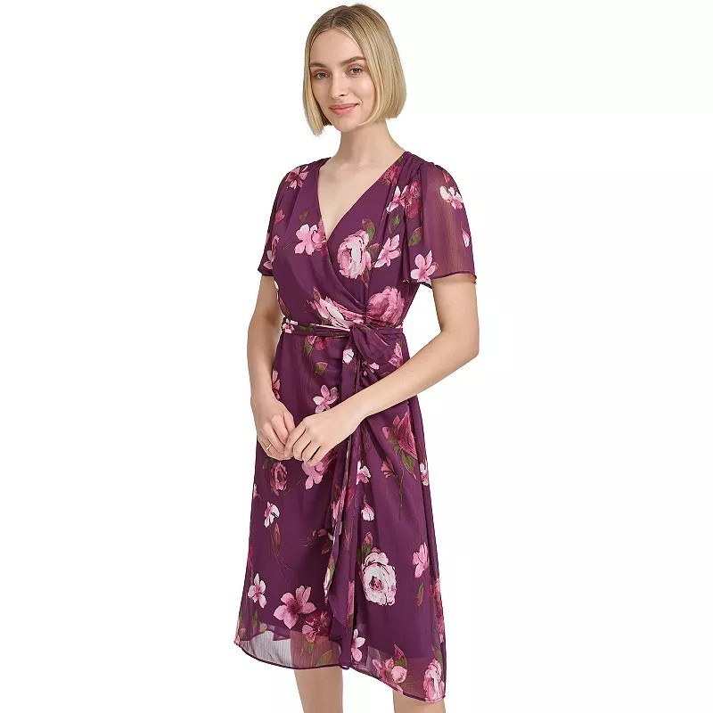 Women’s Harper Rose Flutter Sleeve V-Neck Midi Dress Sz 4 Ret $89 Nwt