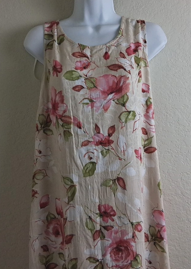 Karin Stevens Women’s Sleeveless Flowers Maxi Dress W/ Blouse Size 12