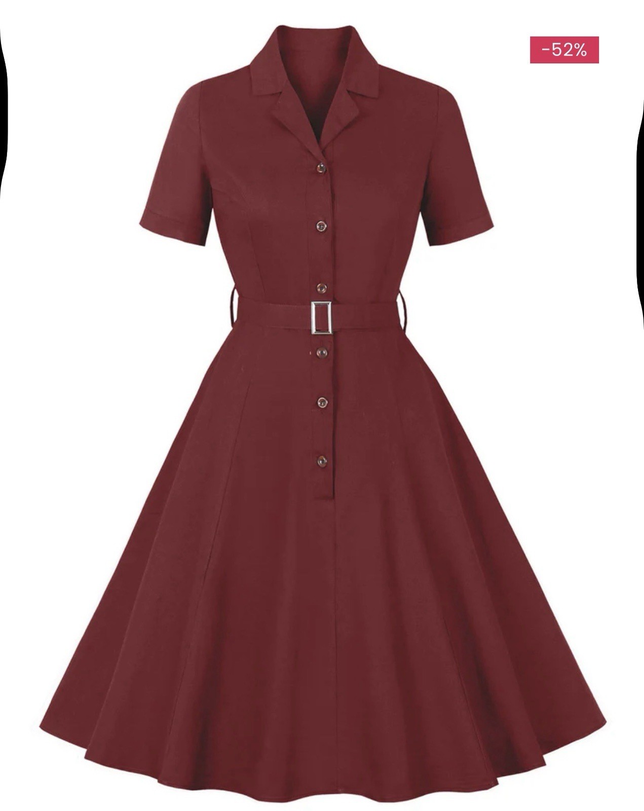ODIZLI Women’s 1950s Retro Dress Short SleevSwing Dress with Belt Cocktail Dress
