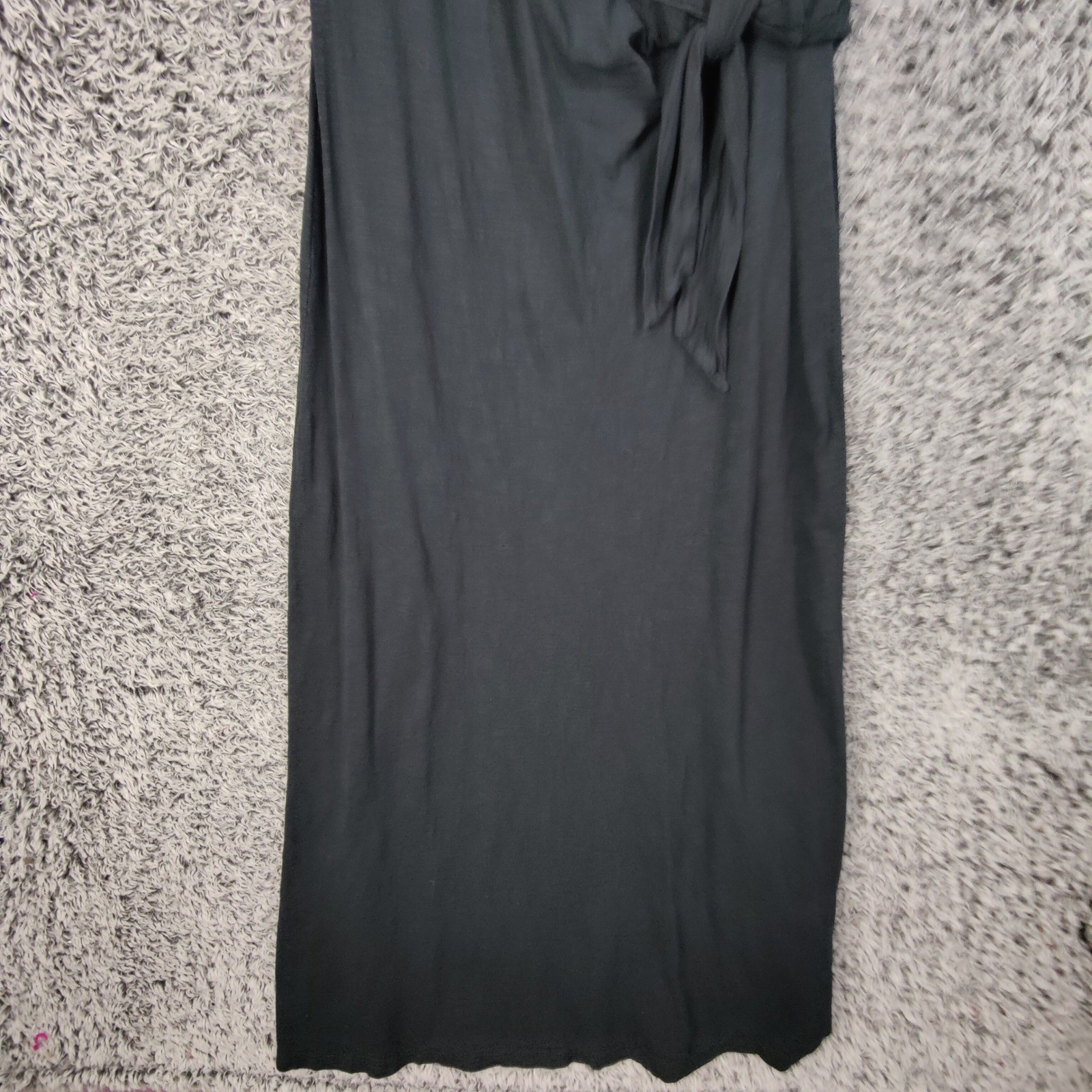 Talbots Womens Minimalist Quiet Luxury Classic Midi LBD Dress L Black Slub Knit
