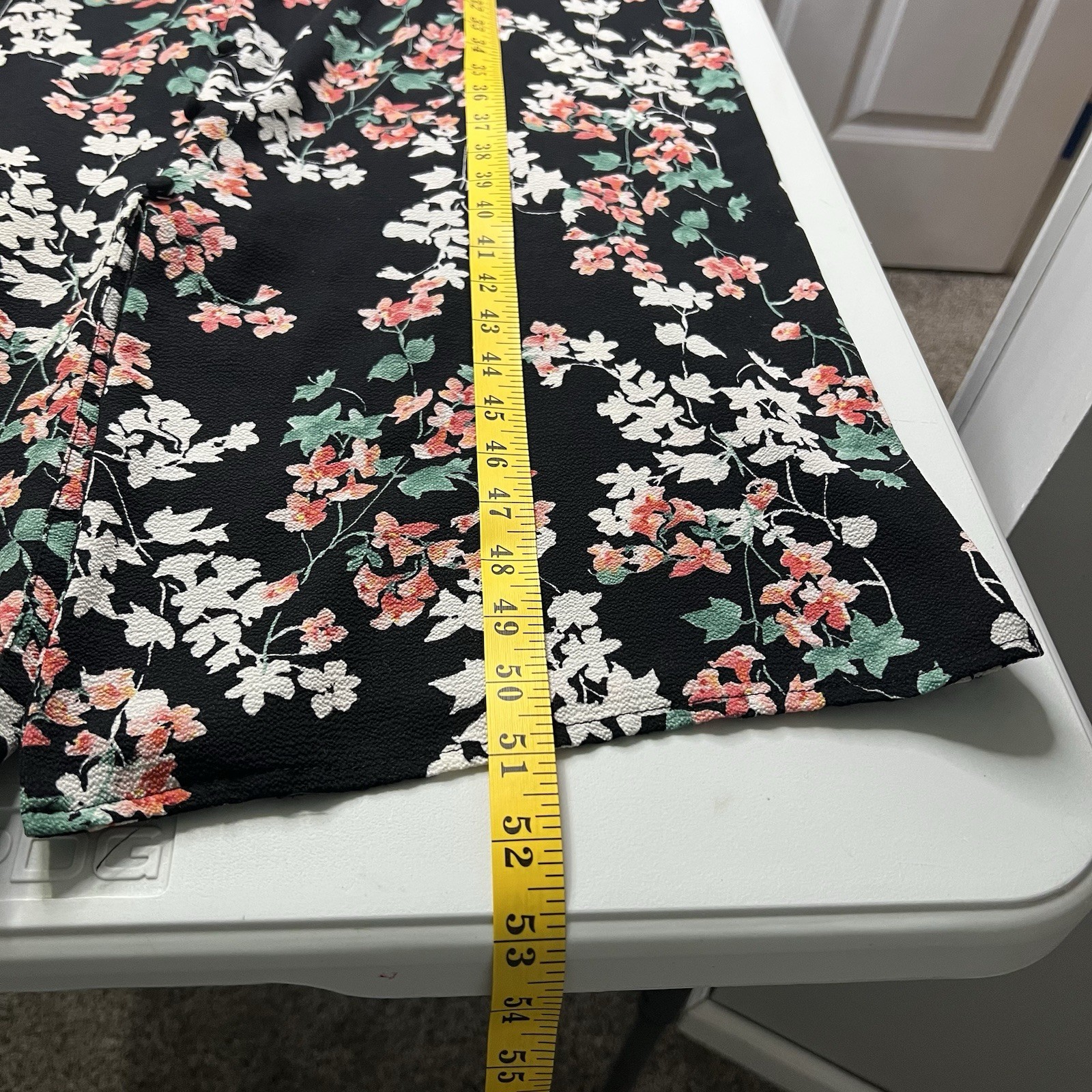 Est 1946 Womens Size 18/20W Black Midi Floral Dress Buttons Tie Back Reception