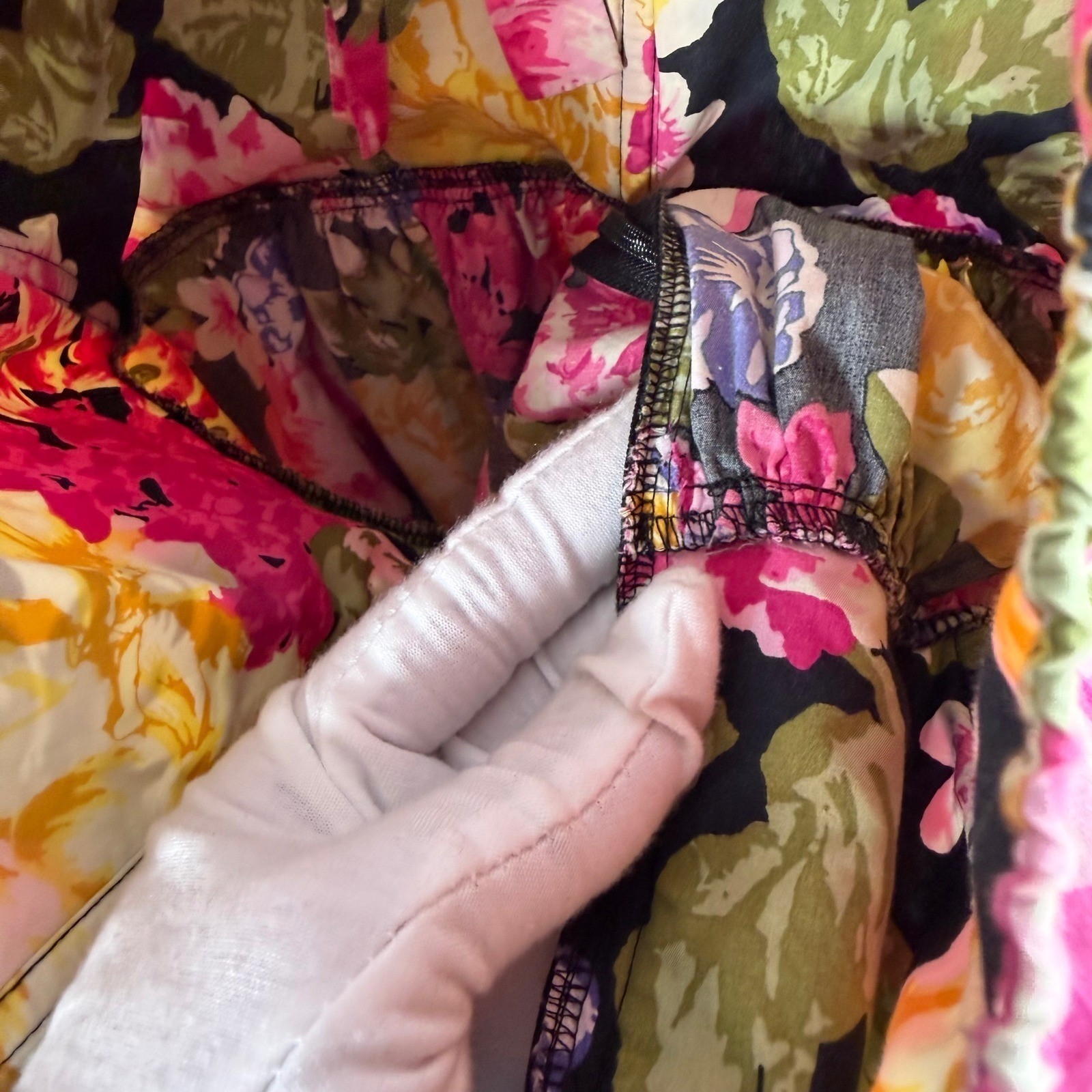 Moda International Floral Halter Dress Cotton Tiered Peplum Retro Y2K Vtg Size 6