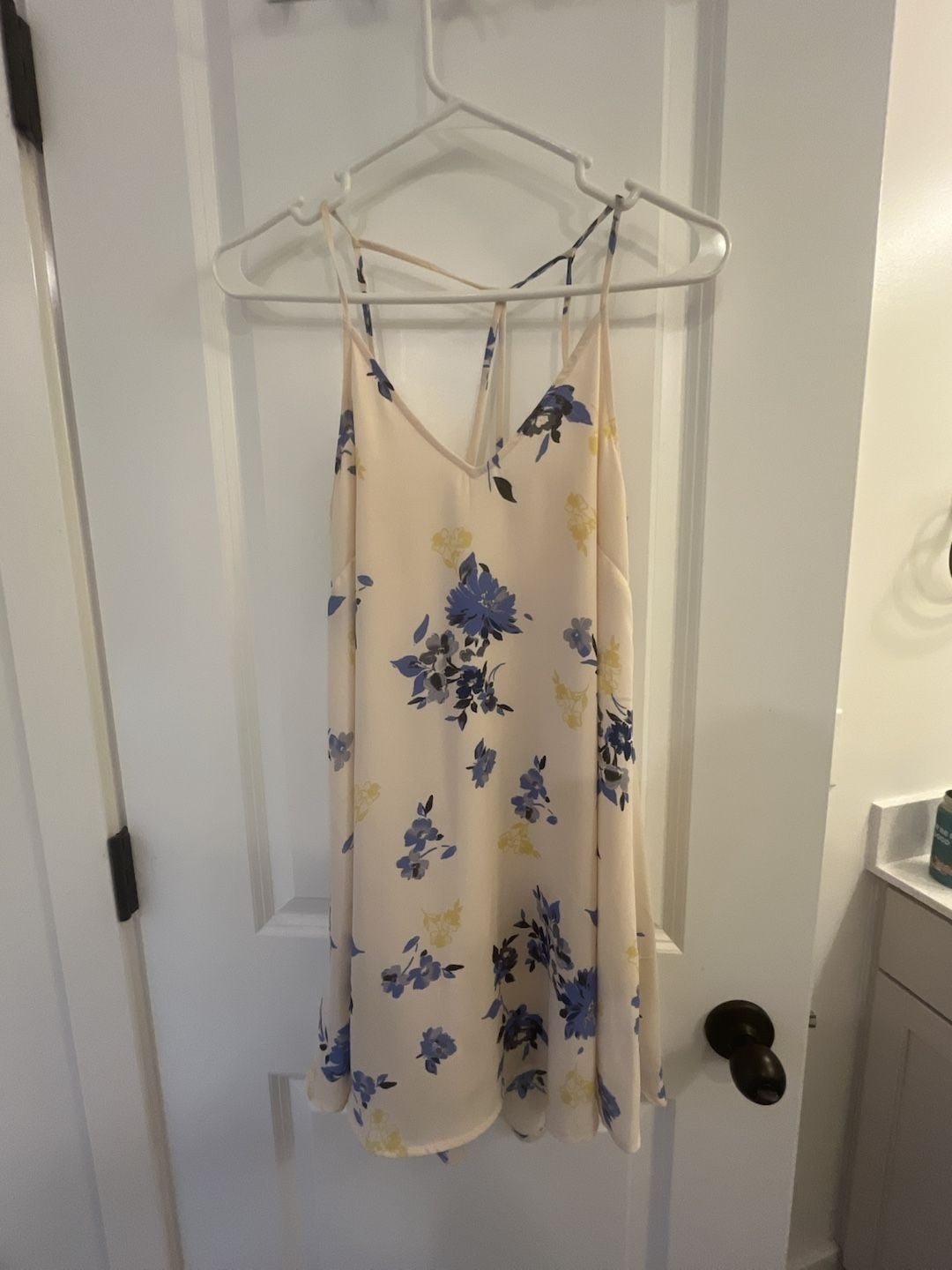 Lush Floral Print Mini Dress with Strappy Back Detail XS
