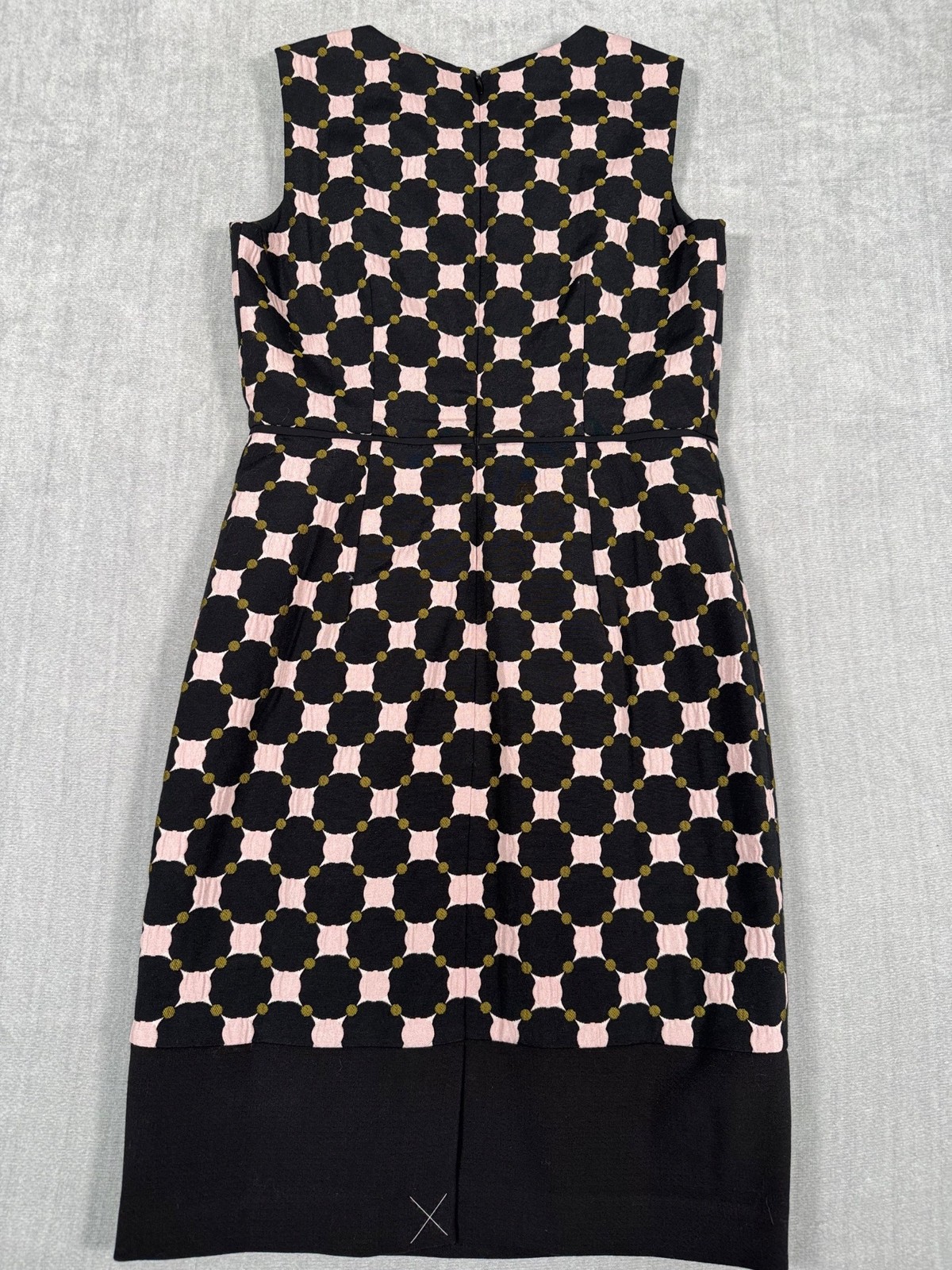 Ann Taylor Petite 00P Sleeveless Geometric Patterned Sheath Dress Black & Pink