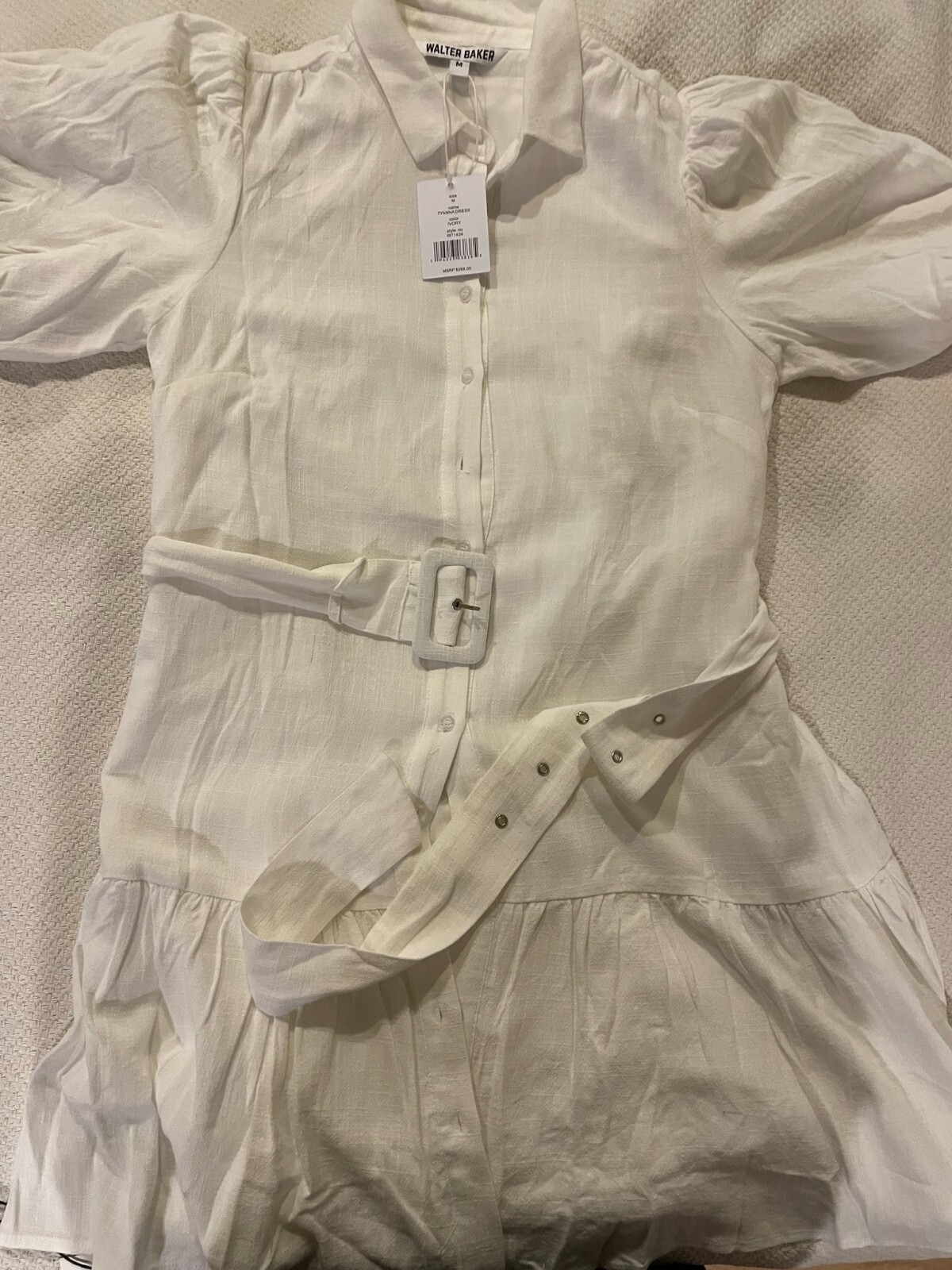 NWT $268 Walter Baker Tyanna Linen-Blend Dress Size M Medium