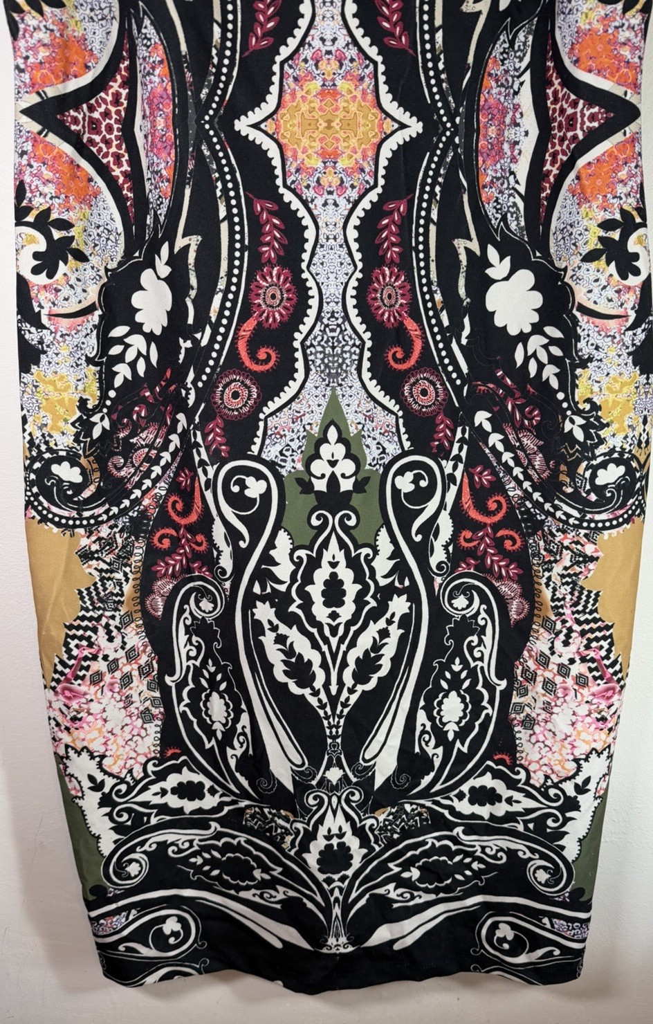 Next Geometric Patterned Bodycon Midi Dress UK 20 Multi Colour Sleeveless BNWT
