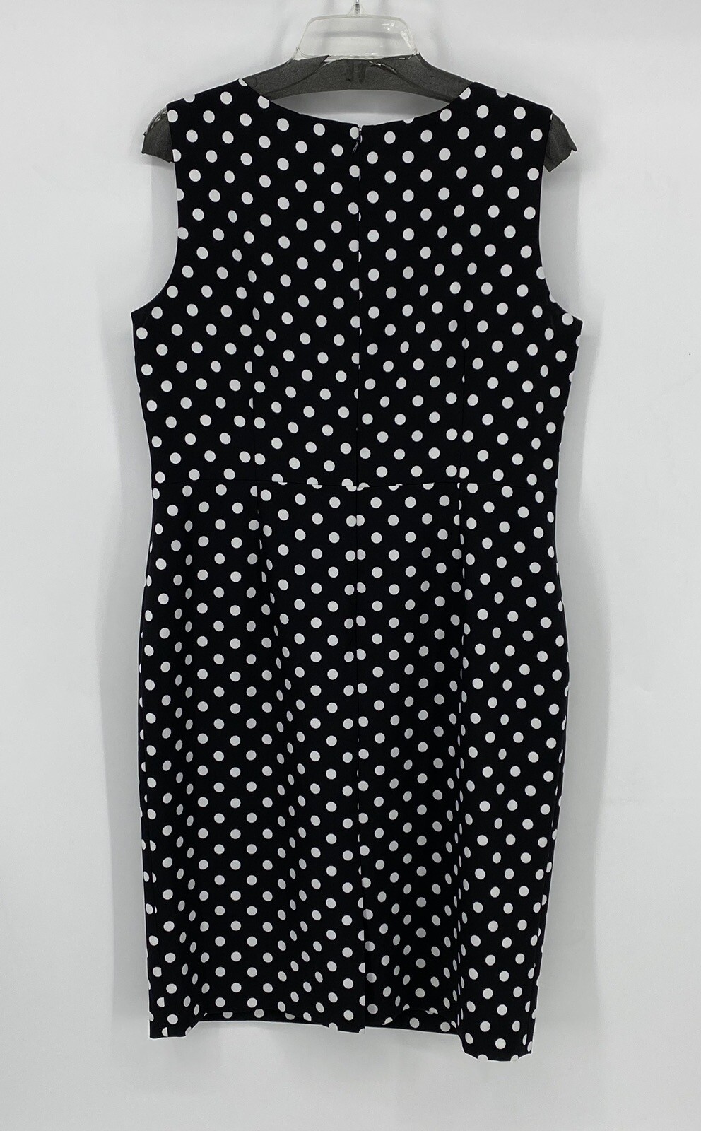 Evan Picone Preowned Womens Dress Size 12 Black Polka Dot Sleeveless