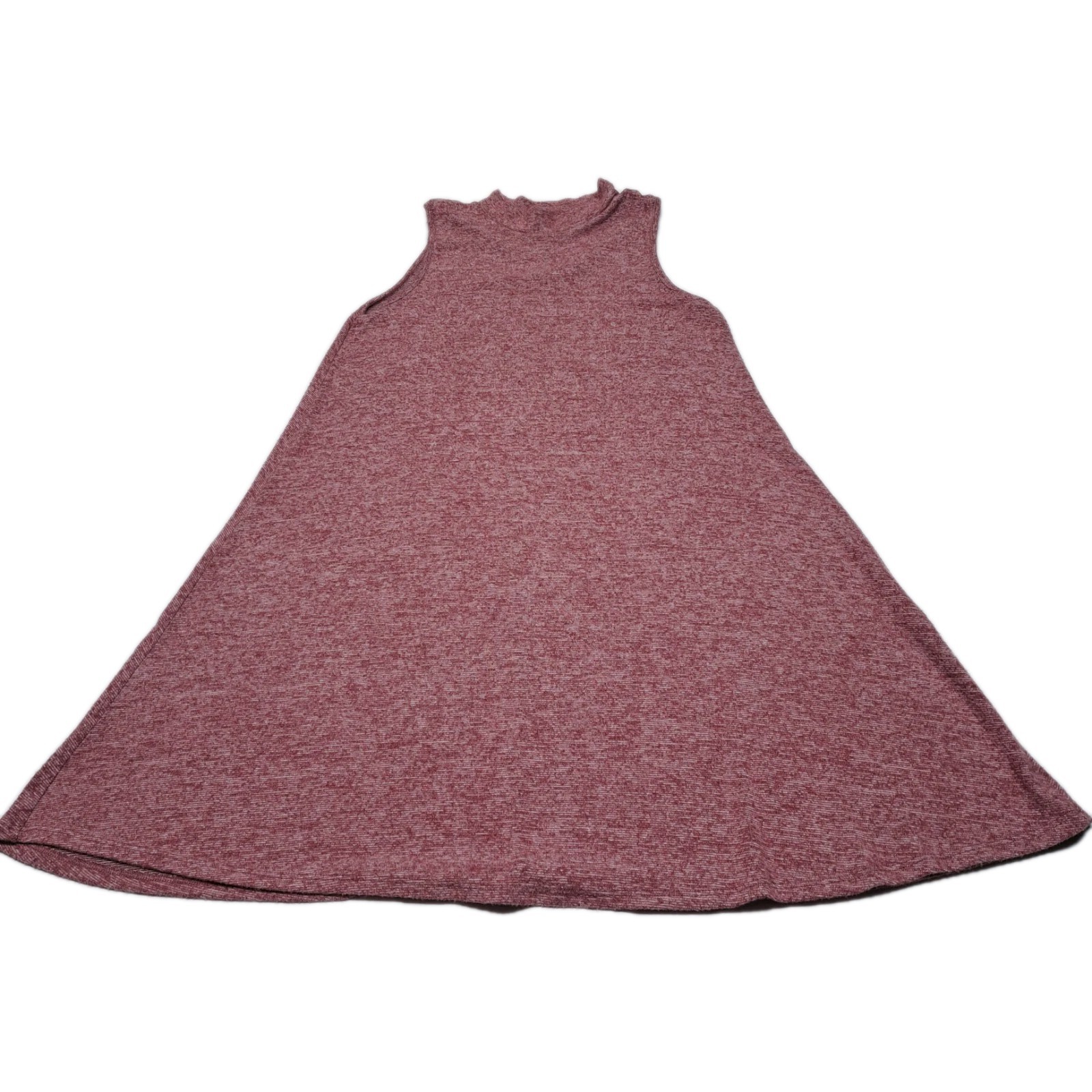 Aiden Y Pink Marled Swing Dress Medium Sleeveless Mock Neck Knit USA Boho…