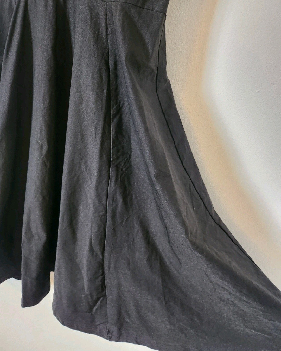 Black Dress With White Lace Peter Pan Collar – Retro – Size Medium Vintage Style