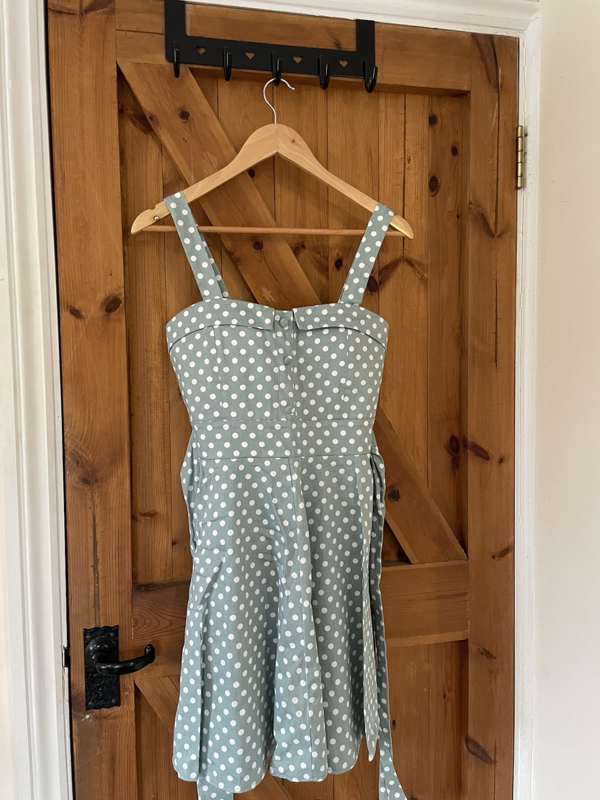 Apricot Dress Size 10 Spotty Duck Egg Blue