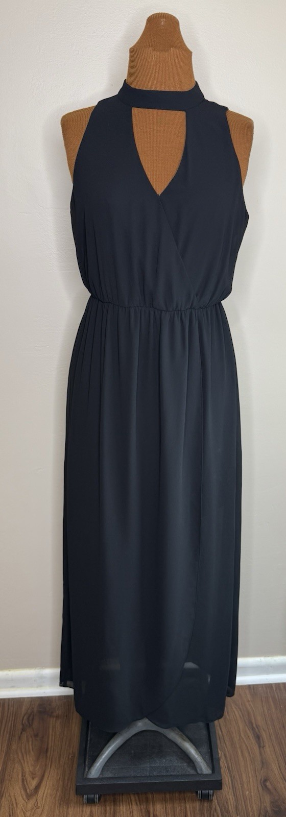I. N. San Francisco Keyhole Neck Sheer Maxi Sleeveless Size Small