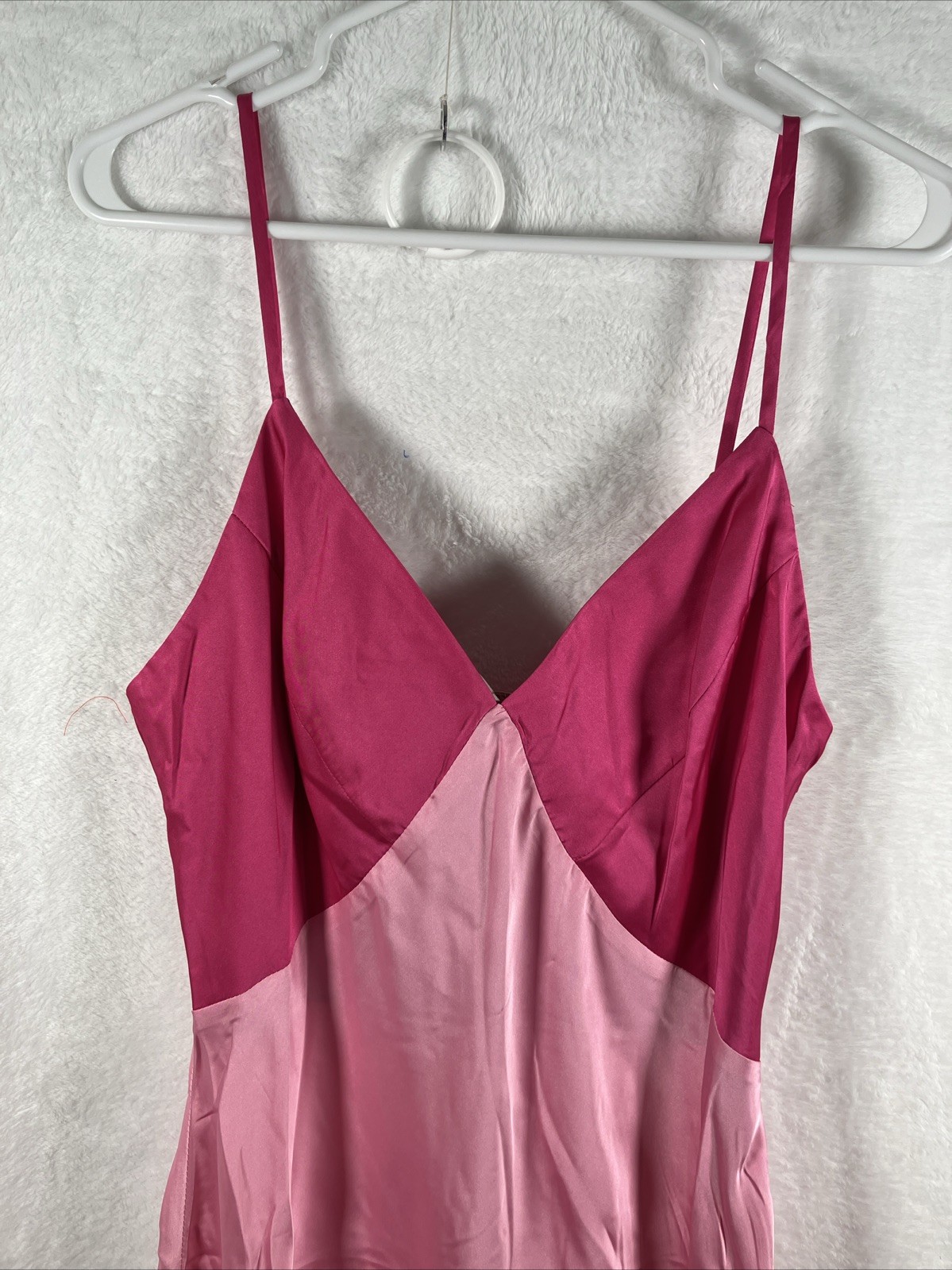 Hutch Anthropologie Satin Slip Dress Women Large Pink Fuchsia Midi Wedding Guest