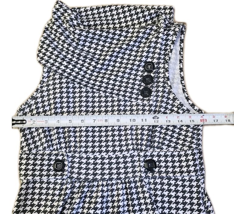 no tags Black And White Sleeveless Houndstooth Dress Pull Over Stretch Size S