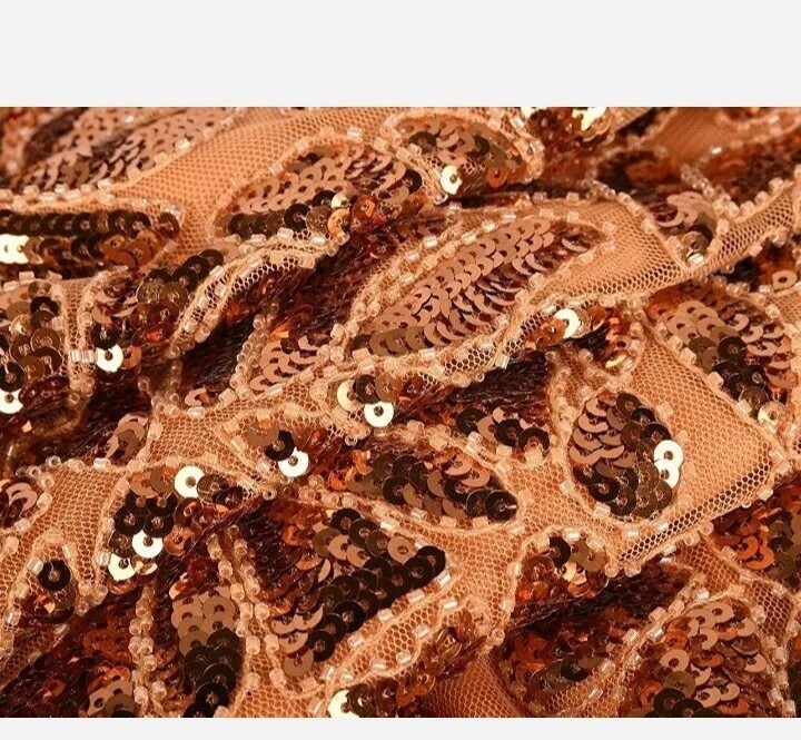 PrettyGuide Women ‘s 1920s Orange Sequin Gatsby Maxi Prom Party Dress
