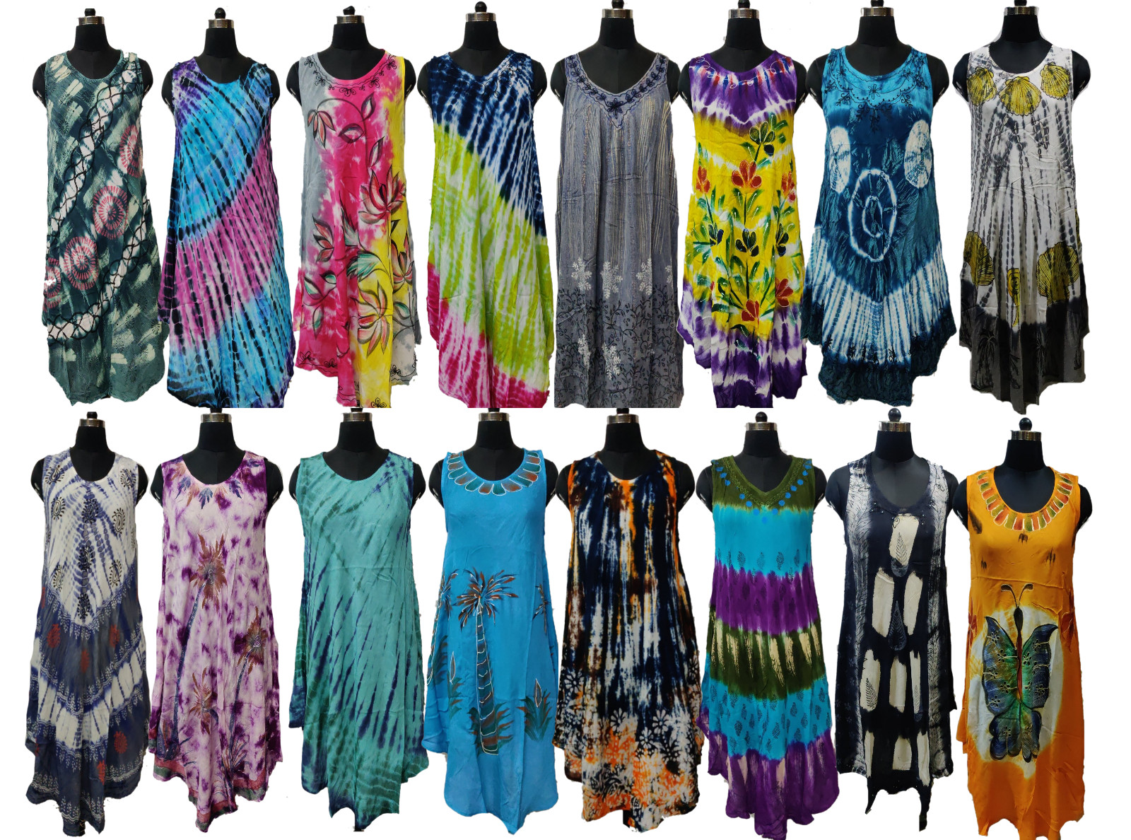 Deal 90Pc Multi Tie Dye Beach Hippie Bohemian gypsy Tunic Sundress Indian Dress