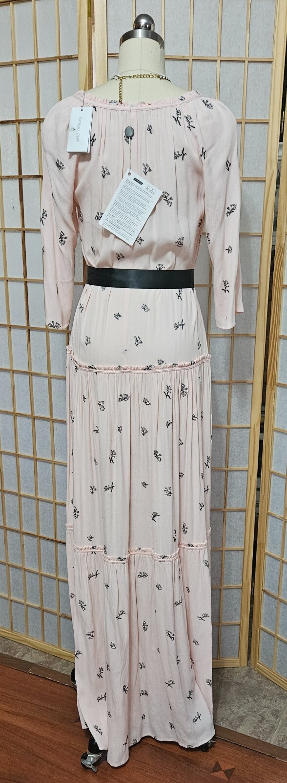 Patrizia Pepe Maxi Dress Abito Lungo Size 44 Embroidered Bohemian Beauty Pink