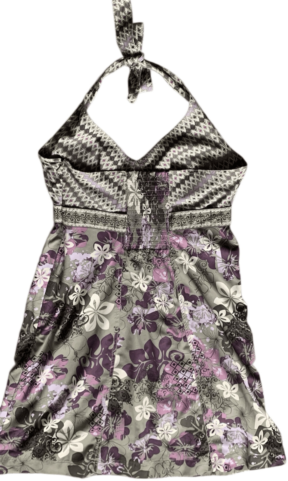 ATHLETA Pack Everywhere gray print Sporty SUN Pool Halter DRESS sz 10