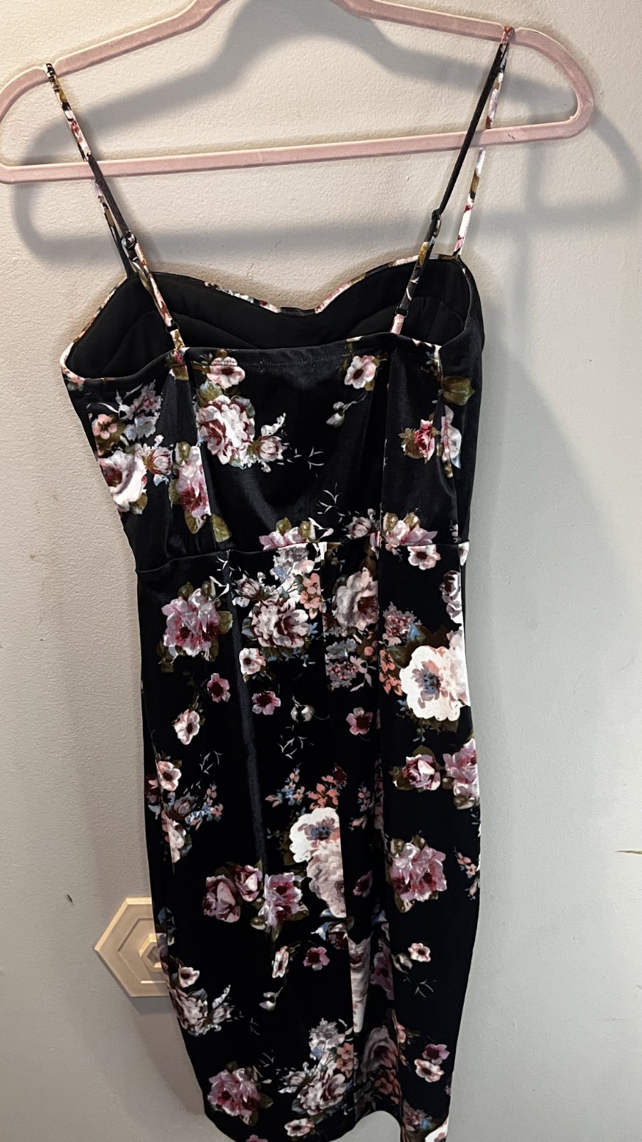 Charlotte Russe Black Floral Bustier Bodycon Midi Dress Small