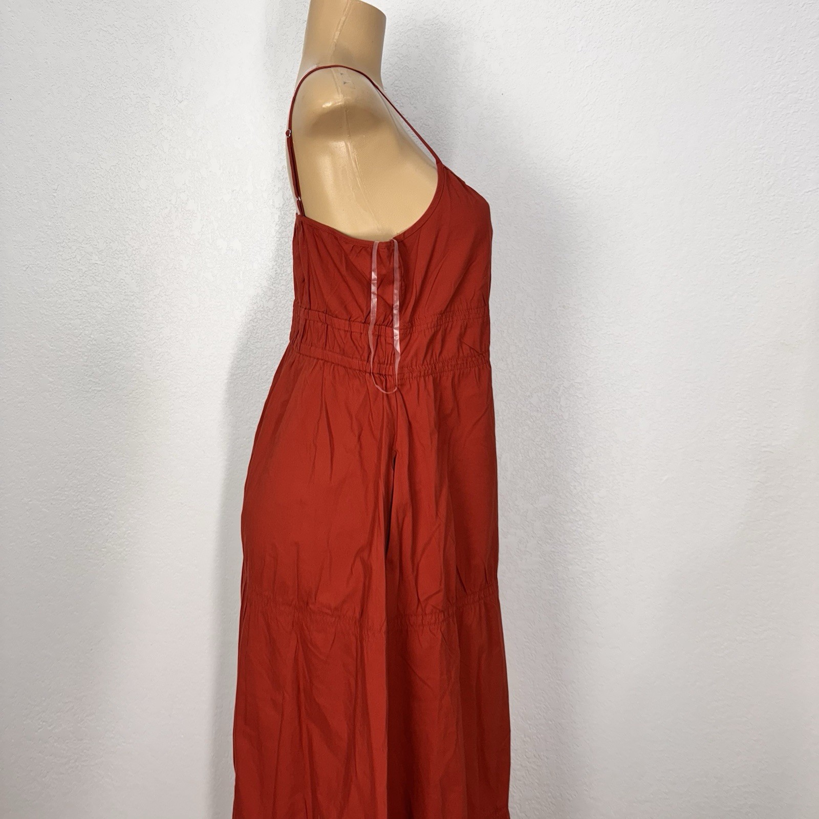 Time & Thru Brick Pockets Maxi Dress Womens Size S Casual Pull Over Strapy New