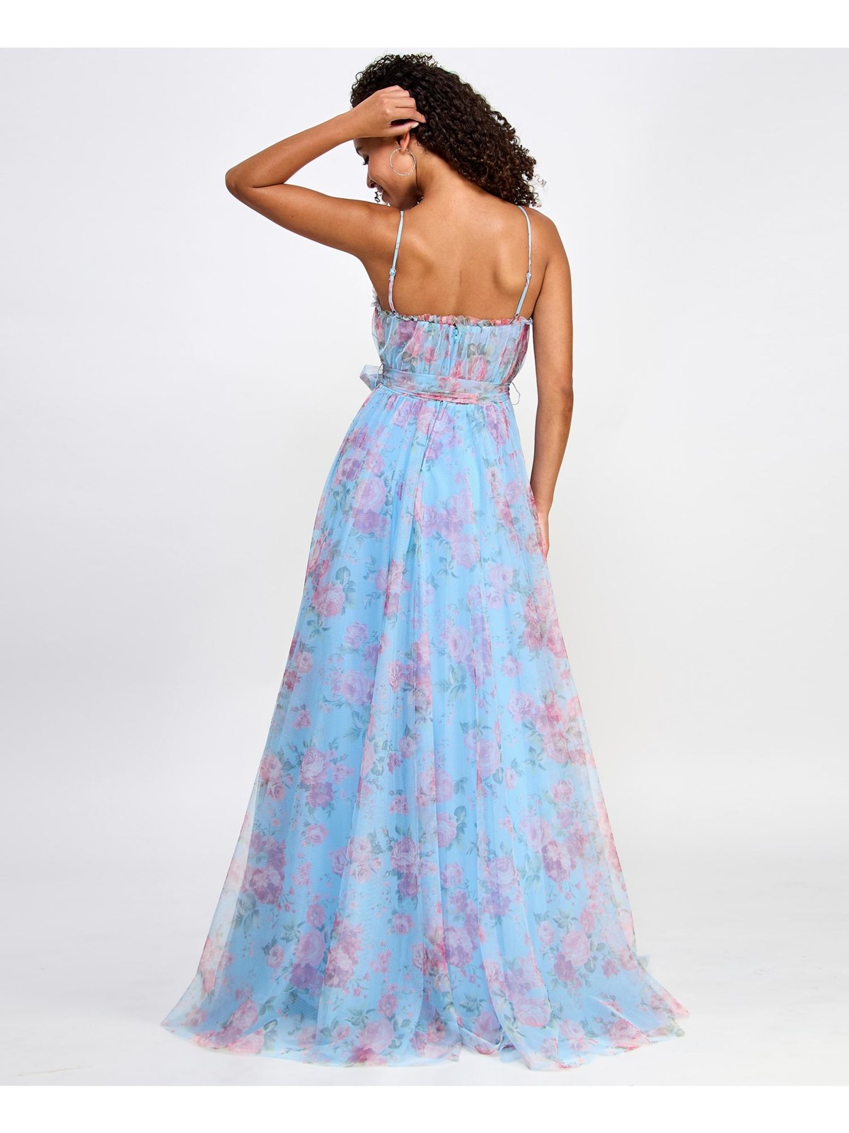 CITY STUDIO Womens Dress Blue Lined Corset Bodice Tie-sash Juniors 0