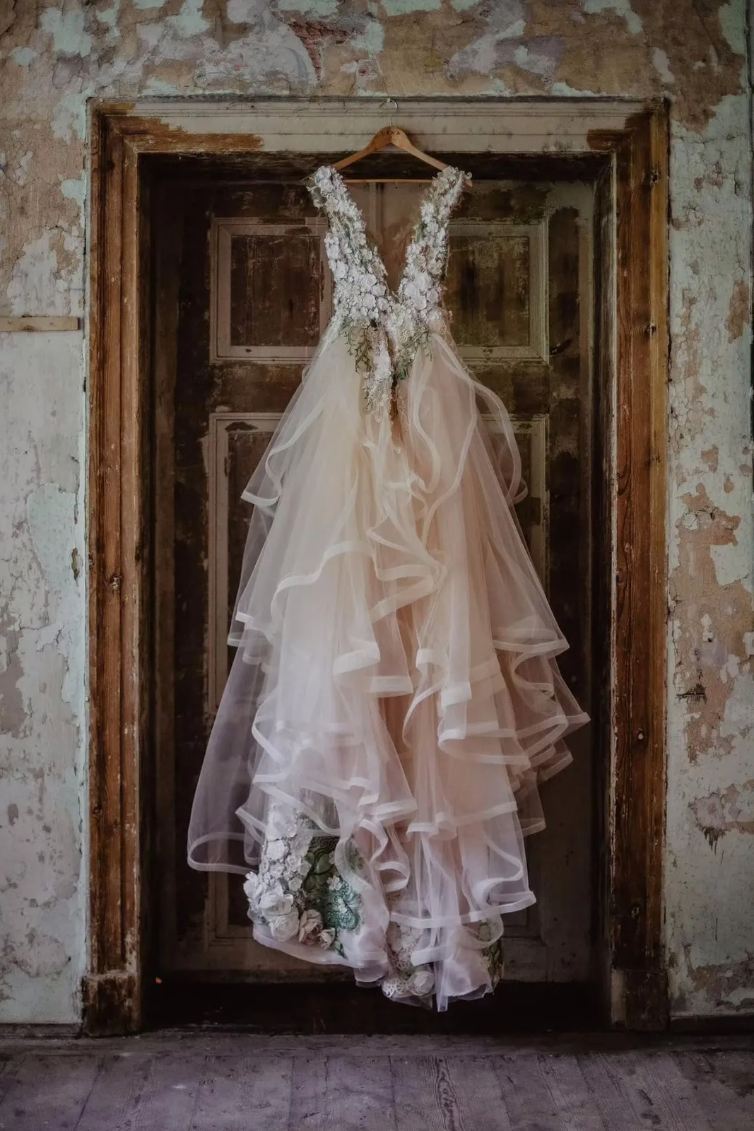 Floral Lace Wedding Gowns Pretty Blush Pink Tulle Bridal Dresses 3D Flower Party