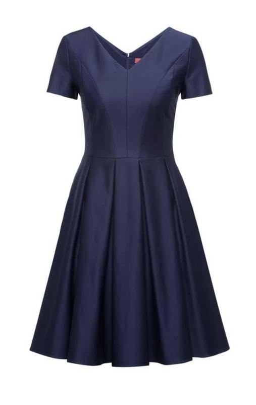 Women Hugo Boss Dress Navy Cotton XXS