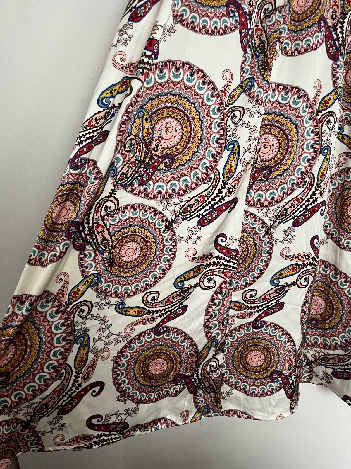 Apricot Cream Paisley Halterneck Smock Maxi Dress – Size 14