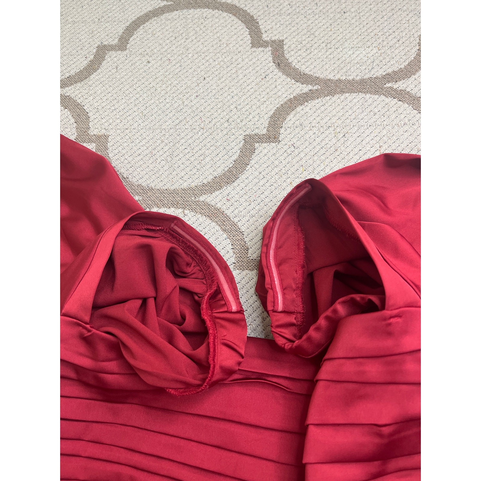 Abercrombie & Fitch Emerson Drop-Waist Satin Mini Dress in scarlet red, size XLP