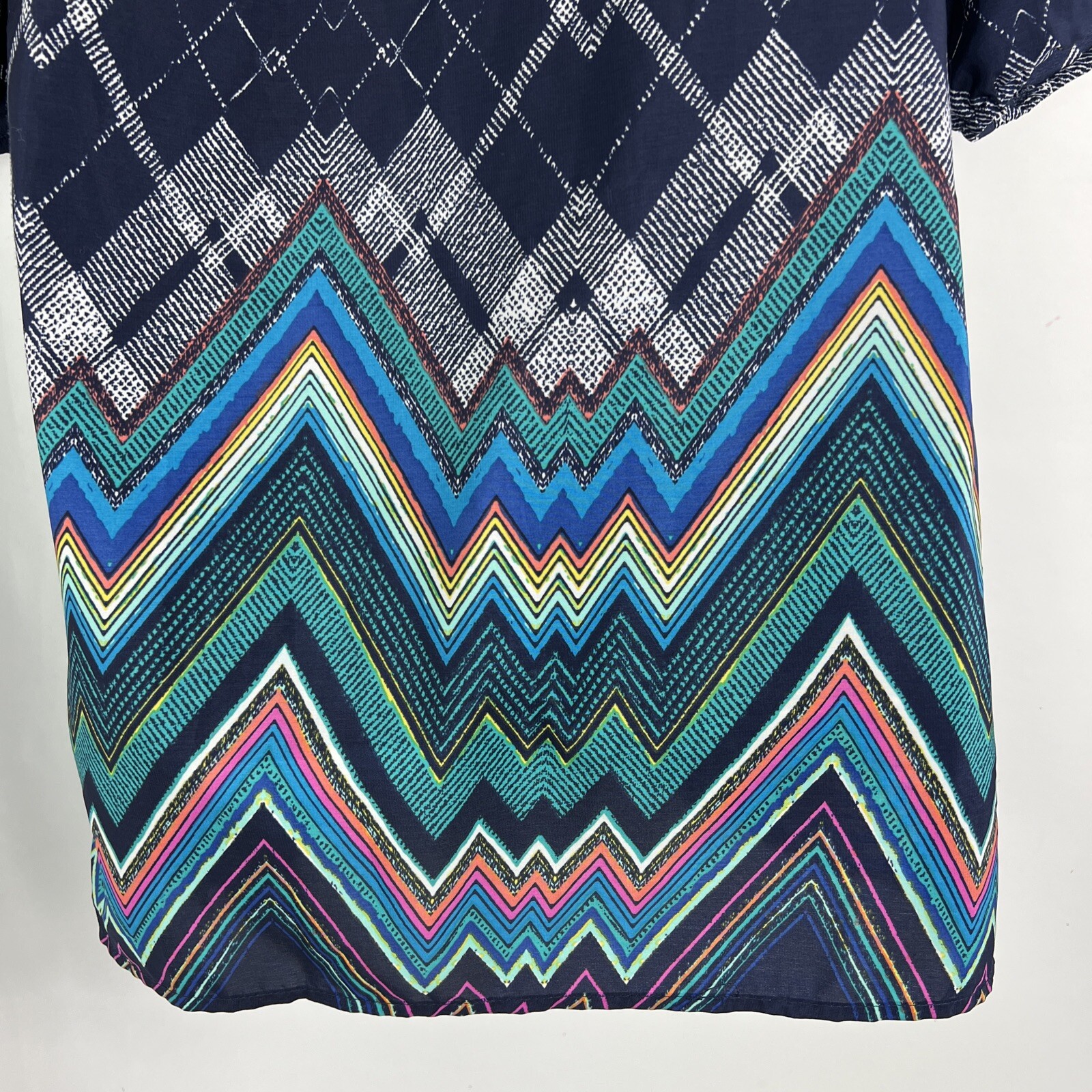 Be Bop Shift Dress Women’s Medium Half Sleeve Knee Length Lightweight Geometric