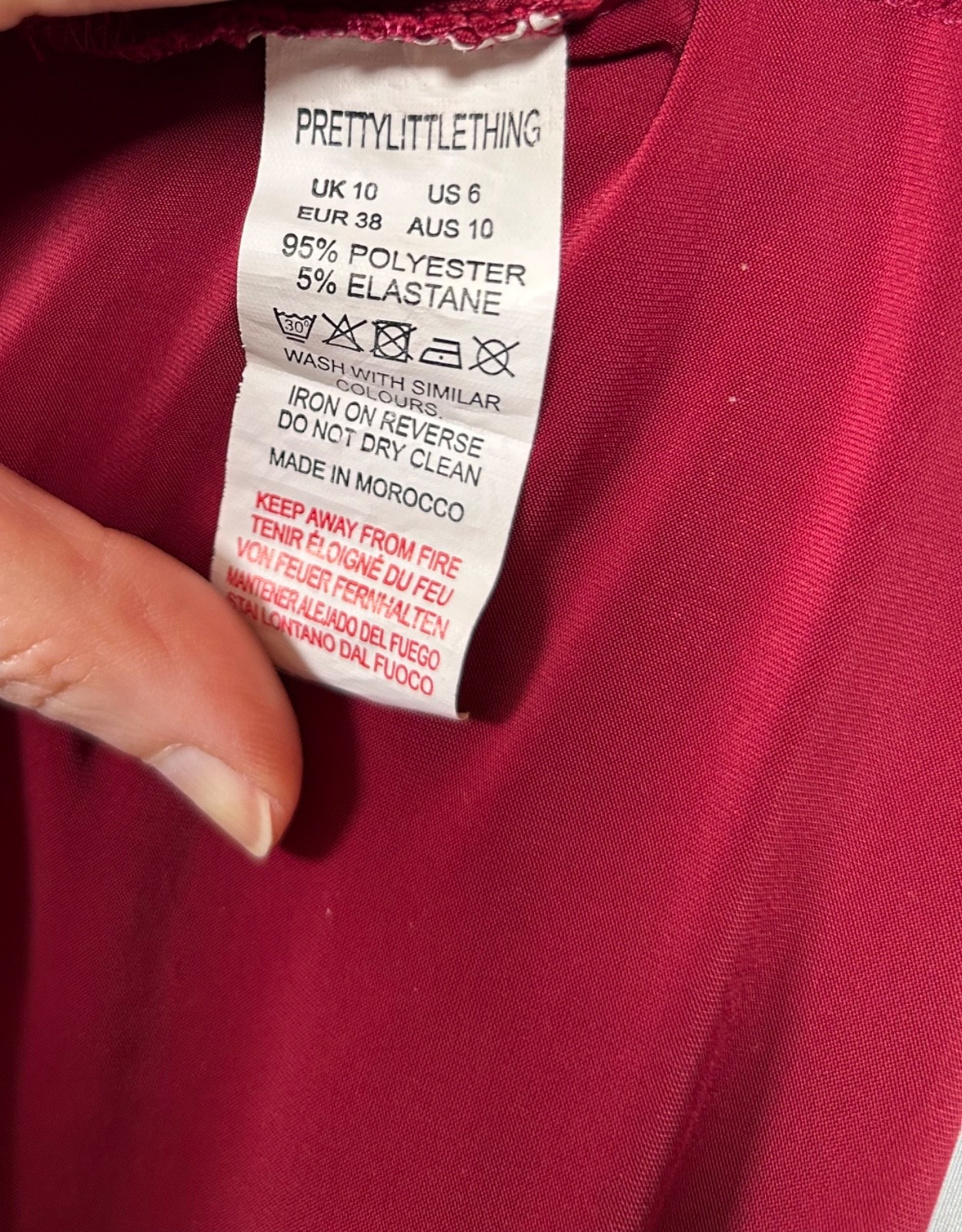 PrettyLittleThing wine red gathered ruched sleeveless stretch bodycon dress, 10