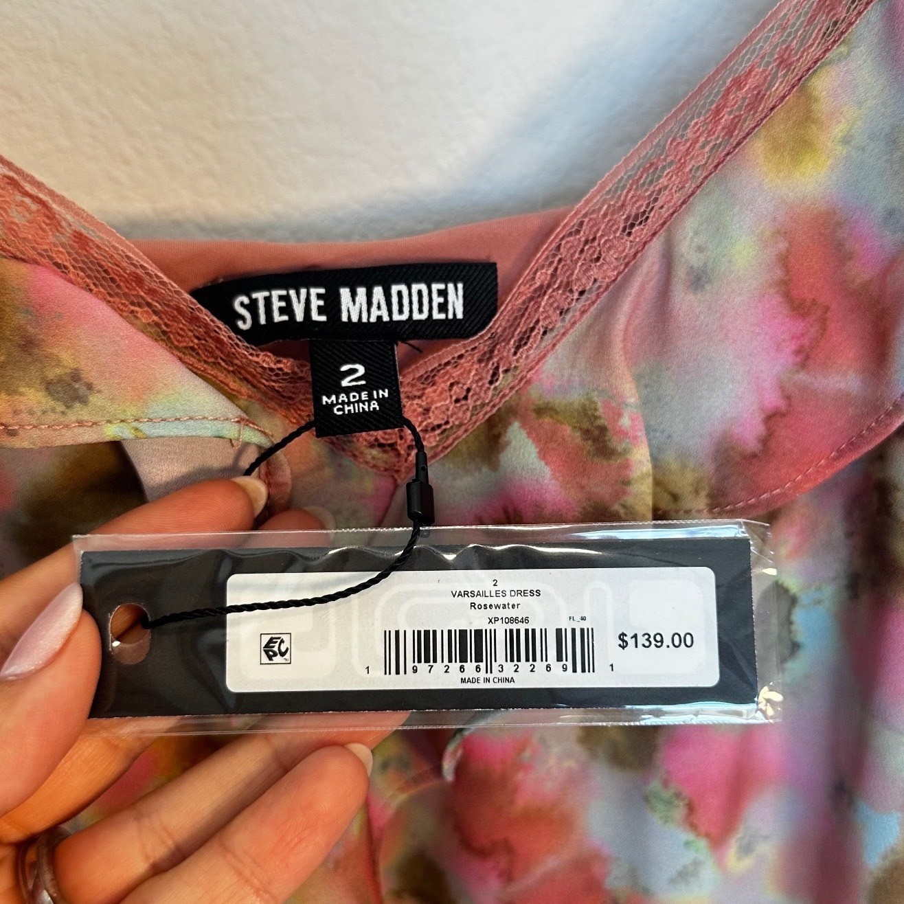 NWT Steve Madden Versailles Floral Ruffle Dress Asymmetric Georgette Lace