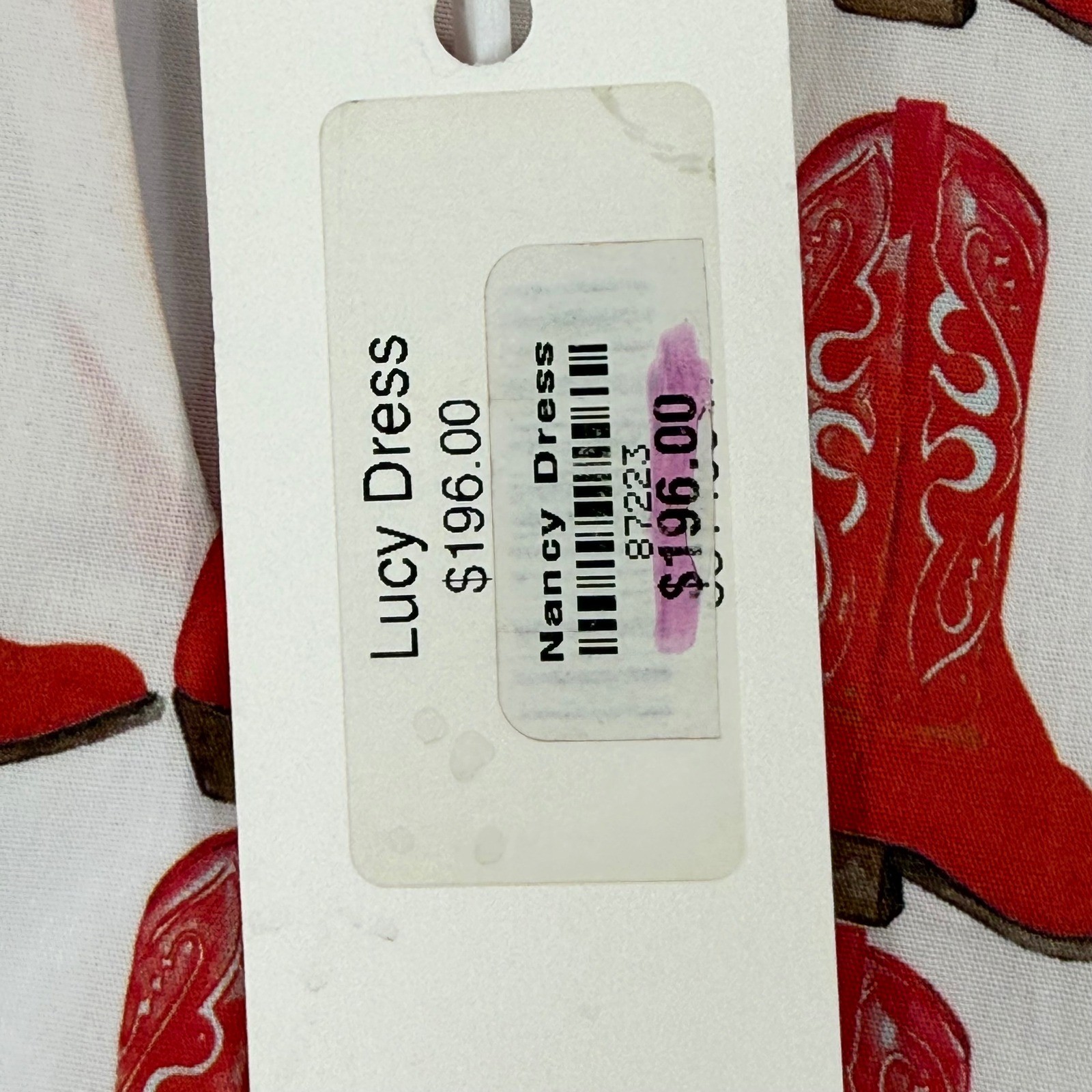 Brooke Wright Lucy Dress Medium White Red Cowboy Boot Cotton Poplin NWT READ