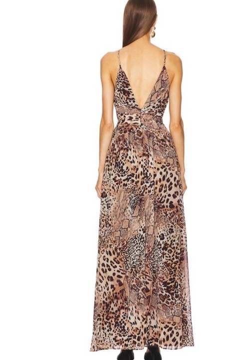 Michael Costello × REVOLVE Natalia Gown in Brown Animal Medley Size S