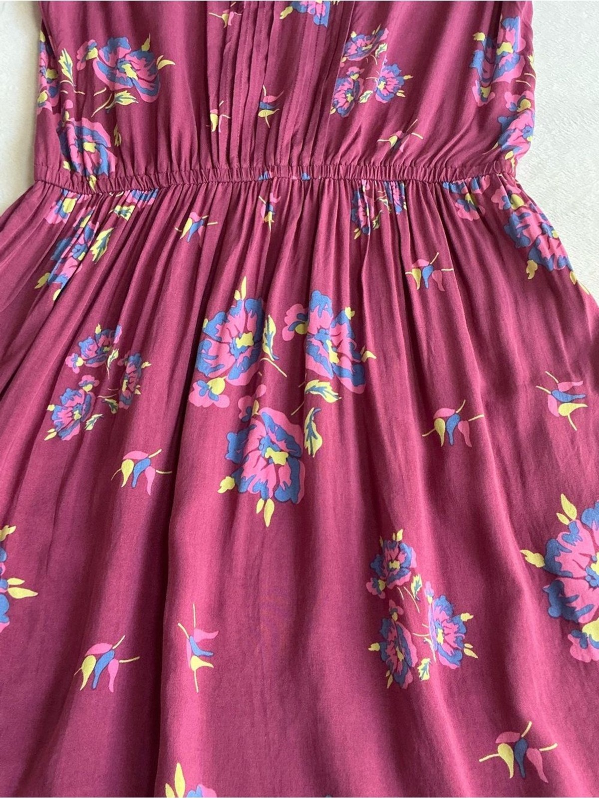 Matilda Jane Burgundy Art Class Floral Boho Mini Dress Size Small (S)