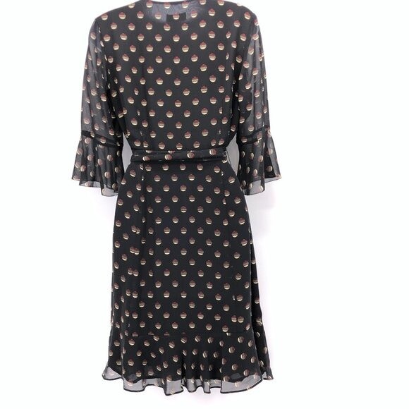 Ann Taylor Loft Size 4 w/ Tie & Ruffled Details 3/4 Sleeves Professional Dress