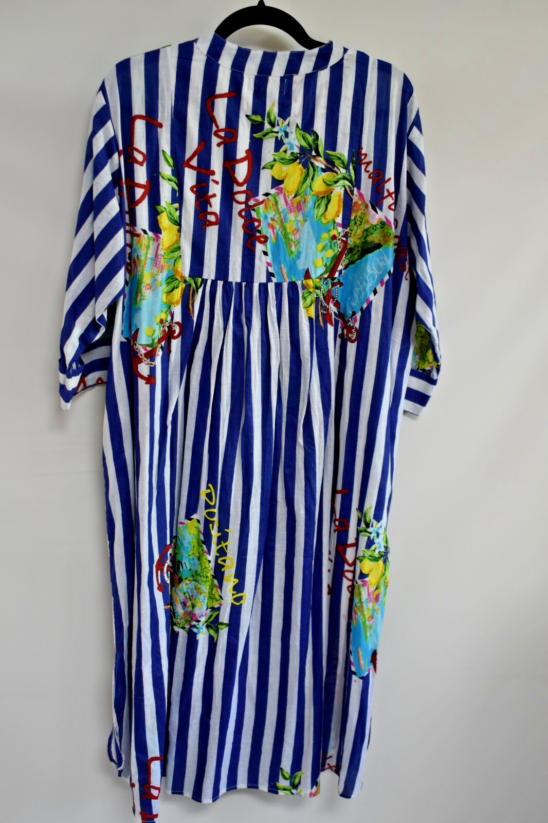 ANTICA SARTORIA 2025 POSITANO BLUE/WHITE STRIPE DRESS L/XL TO XXL NWT
