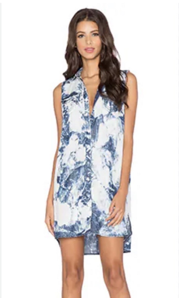 True Religion Georgia Chambray Button Down Dress Women’s Blue White Small Petite