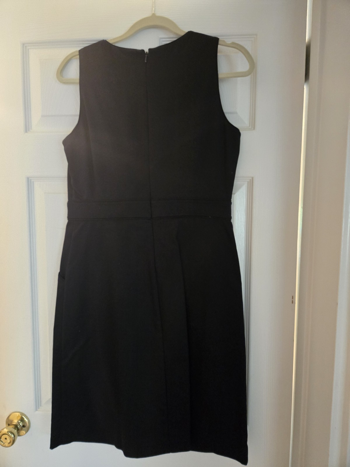 Tory Burch Blue Sleeveless Sheath Dress Size 8 Knee Length Pockets Zip