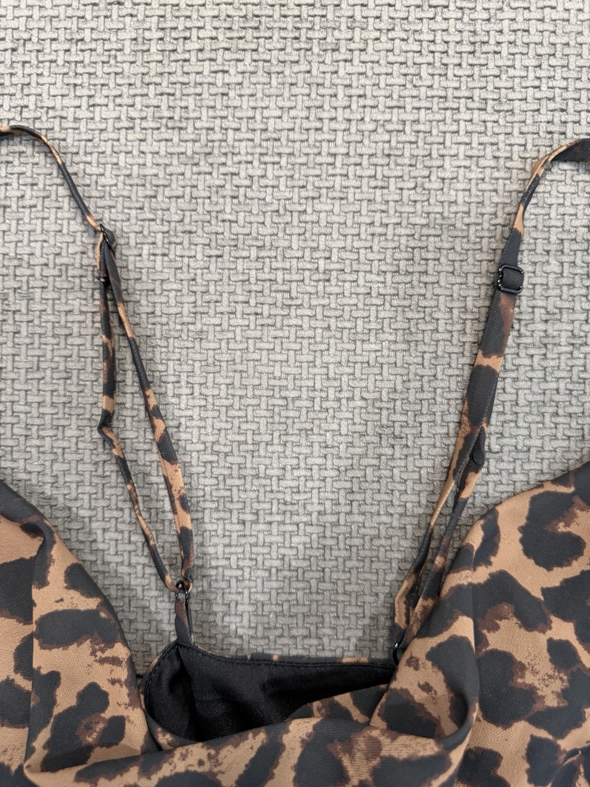 Leopard Print Satin Slip Dress Koko + Mason Midi Cowl Neck S Y2K Adjustable