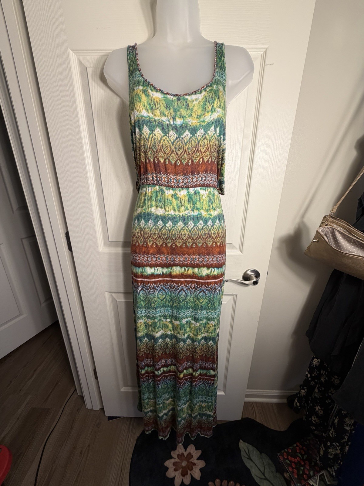 DEB WOMENS TROPICAL MAXI BODYCON DRESS SIZE SMALL