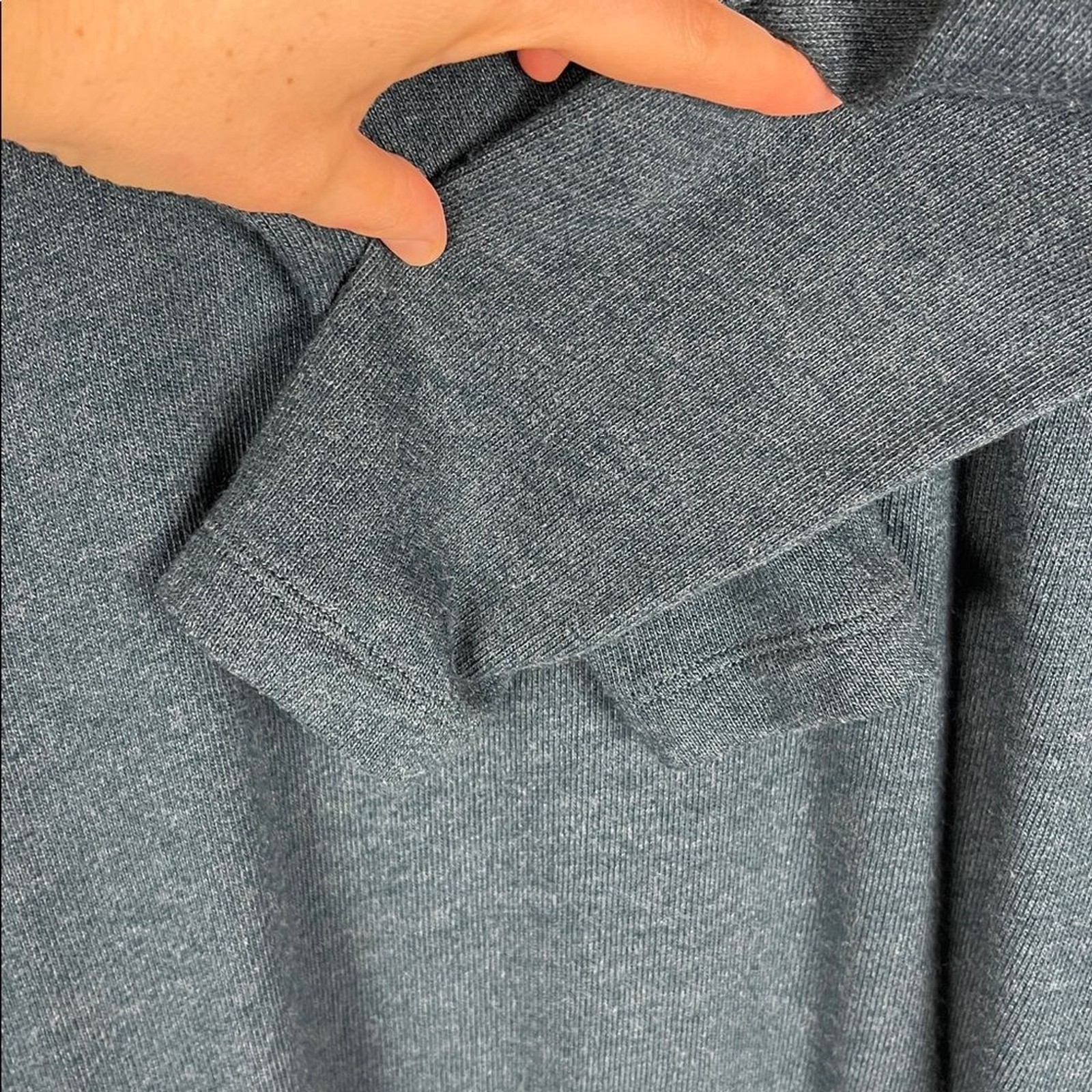 Pure Jill Green Blue Turtleneck Knit Long Sleeve Dress
